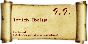 Imrich Ibolya névjegykártya